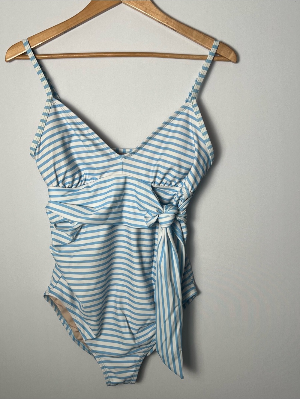Isabel Maternity by Ingrid & Isabel One-Piece Swimsuit Blue White Stripe Medium - Picture 3 of 9
